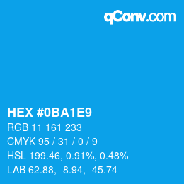 Color code: HEX #0BA1E9 | qconv.com