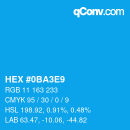 Color code: HEX #0BA3E9 | qconv.com