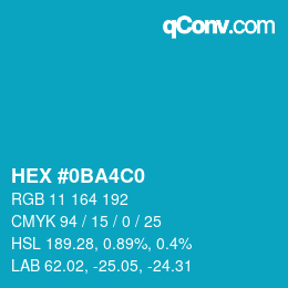 Color code: HEX #0BA4C0 | qconv.com