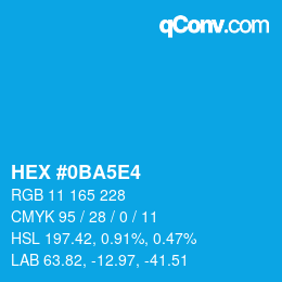 Color code: HEX #0BA5E4 | qconv.com