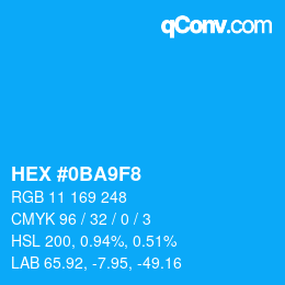 Color code: HEX #0BA9F8 | qconv.com