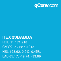 Color code: HEX #0BABDA | qconv.com