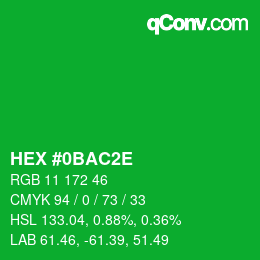 Color code: HEX #0BAC2E | qconv.com