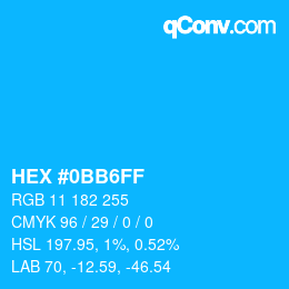 Código de color: HEX #0BB6FF | qconv.com