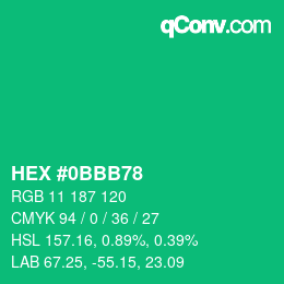 Color code: HEX #0BBB78 | qconv.com