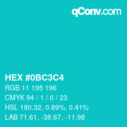 Color code: HEX #0BC3C4 | qconv.com