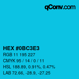 Color code: HEX #0BC3E3 | qconv.com