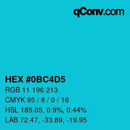Color code: HEX #0BC4D5 | qconv.com