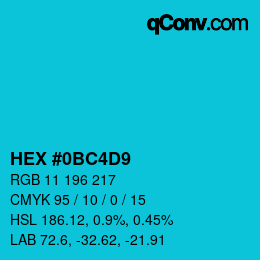 Color code: HEX #0BC4D9 | qconv.com