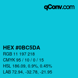 Color code: HEX #0BC5DA | qconv.com