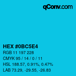 Código de color: HEX #0BC5E4 | qconv.com