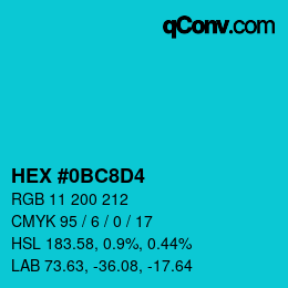 Color code: HEX #0BC8D4 | qconv.com