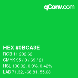 Color code: HEX #0BCA3E | qconv.com