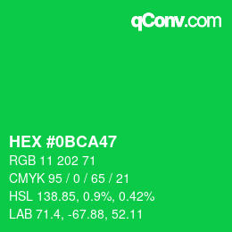 Color code: HEX #0BCA47 | qconv.com