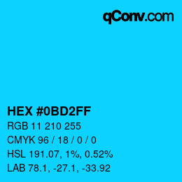 Color code: HEX #0BD2FF | qconv.com