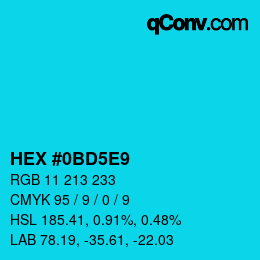 Color code: HEX #0BD5E9 | qconv.com