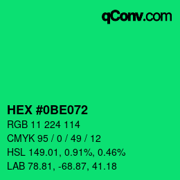 Color code: HEX #0BE072 | qconv.com