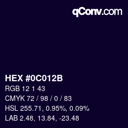 Color code: HEX #0C012B | qconv.com