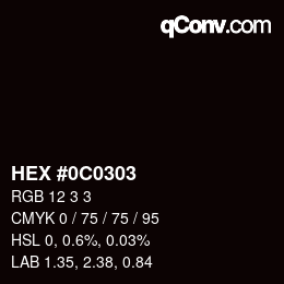 Color code: HEX #0C0303 | qconv.com