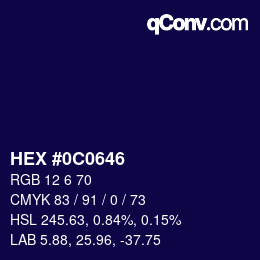 Color code: HEX #0C0646 | qconv.com