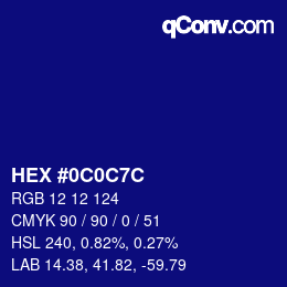 Color code: HEX #0C0C7C | qconv.com