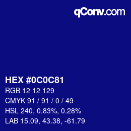 Color code: HEX #0C0C81 | qconv.com