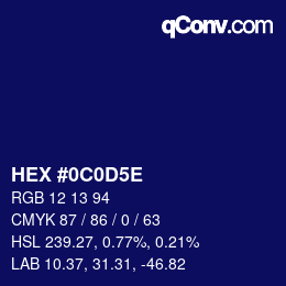 Código de color: HEX #0C0D5E | qconv.com