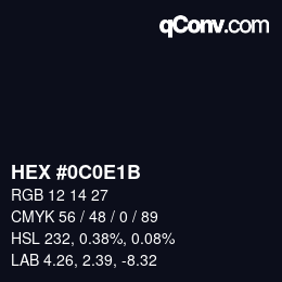 Color code: HEX #0C0E1B | qconv.com