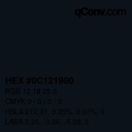 Color code: HEX #0C121900 | qconv.com
