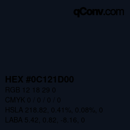 Color code: HEX #0C121D00 | qconv.com