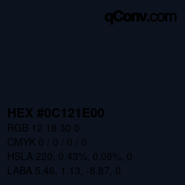 Color code: HEX #0C121E00 | qconv.com
