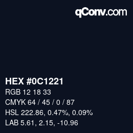 Color code: HEX #0C1221 | qconv.com