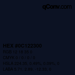 Color code: HEX #0C122300 | qconv.com