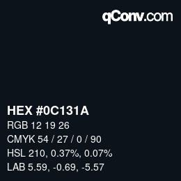 Color code: HEX #0C131A | qconv.com