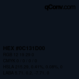 Color code: HEX #0C131D00 | qconv.com