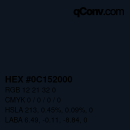 Farbcode: HEX #0C152000 | qconv.com