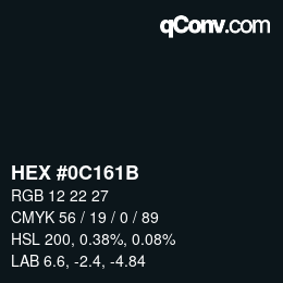 Color code: HEX #0C161B | qconv.com