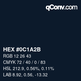 カラーコード: HEX #0C1A2B | qconv.com