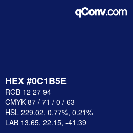 カラーコード: HEX #0C1B5E | qconv.com