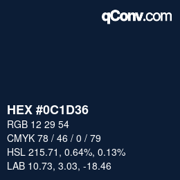 Color code: HEX #0C1D36 | qconv.com