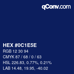 Color code: HEX #0C1E5E | qconv.com