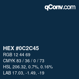 Color code: HEX #0C2C45 | qconv.com