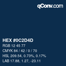 カラーコード: HEX #0C2D4D | qconv.com
