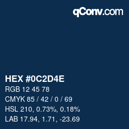 Color code: HEX #0C2D4E | qconv.com