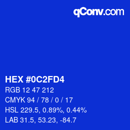 Color code: HEX #0C2FD4 | qconv.com