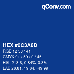 Color code: HEX #0C3A8D | qconv.com