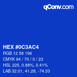 Color code: HEX #0C3AC4 | qconv.com