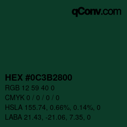 Color code: HEX #0C3B2800 | qconv.com