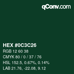 Color code: HEX #0C3C26 | qconv.com
