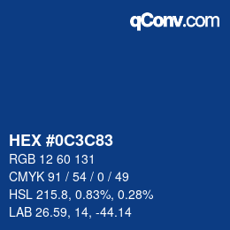 Color code: HEX #0C3C83 | qconv.com